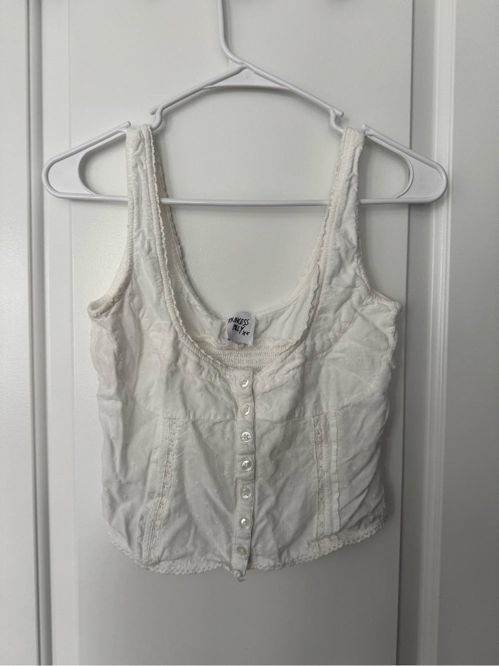Princess polly White Button-Front Tank Top